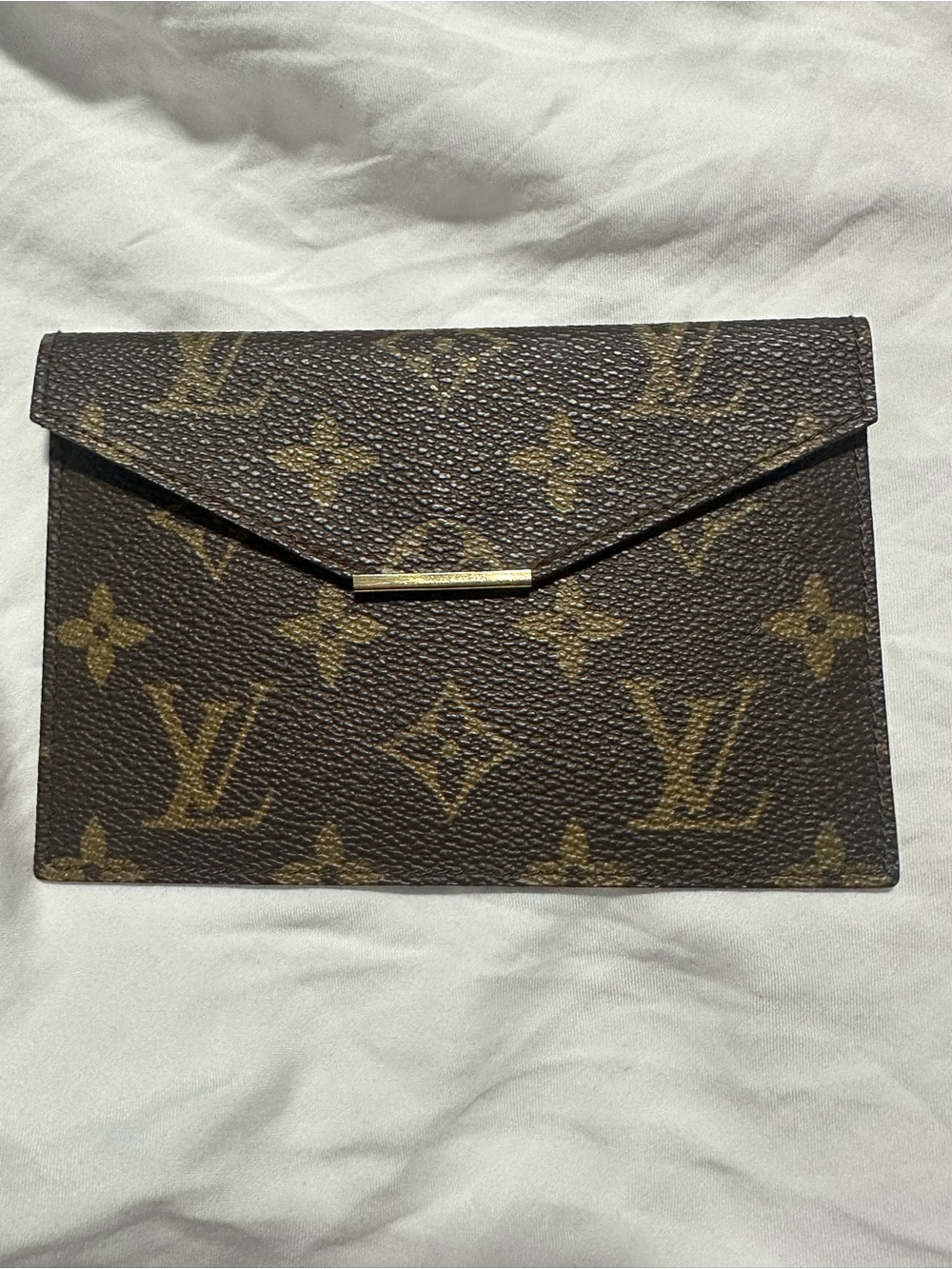 Louis Vuitton Monogram Canvas Envelope Card Holder in Brown and Gold